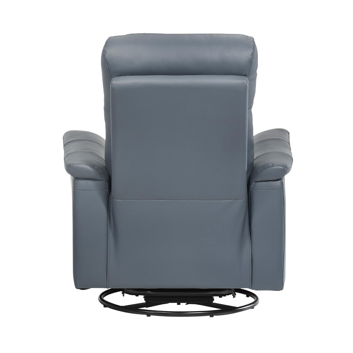 Lexicon Swivel Glider Recliner Chair, Comfy Nursery Glider, Top Grain Leather Match Recliner, Manual Reclining Chair for Living Room/Office/Apartment, Blue Gray Lexicon