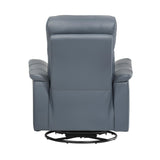 Lexicon Swivel Glider Recliner Chair, Comfy Nursery Glider, Top Grain Leather Match Recliner, Manual Reclining Chair for Living Room/Office/Apartment, Blue Gray Lexicon