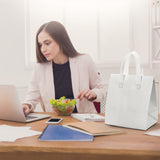 ZENFUN Set of 25 Insulated Take Away Bags, Small Insulated Cooler Bag Grocery Bags, White Thermal Bags for Hot&cold Frozen Food, Food Delivery, 9.5 x 6 x 10 Inches ZENFUN