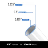 Pex-A Tubing 1/2 Inch x 100 Ft Pex Tube Coil, Non-Barrier Pex Pipe for Potable Water, 1/2" Pex Flexible Water Tubing for Plumbing, White Pex Tubing Supply Giant