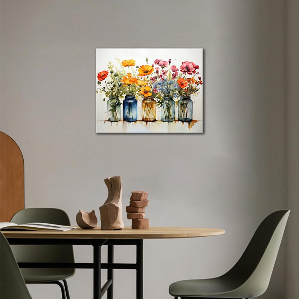 TUMOVO Adult Paint by Number Kits on Canvas, Wild Flowers Paint by Numbers, Simple Painting Paint by Numbers, Flowers Paint by Numbers Kit for Adults Beginner Oil Painting Kits Gift, 16 x20 Inch TUMOVO