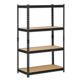 Edsal UR-364BLK Black Steel Industrial Shelving, 4 Adjustable Shelves, 3200 lb. Capacity, 60" Height x 36" Width x 18" Depth EDSAL