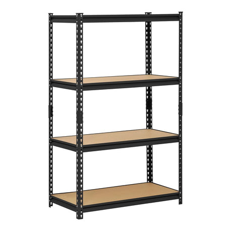 Edsal UR-364BLK Black Steel Industrial Shelving, 4 Adjustable Shelves, 3200 lb. Capacity, 60" Height x 36" Width x 18" Depth EDSAL