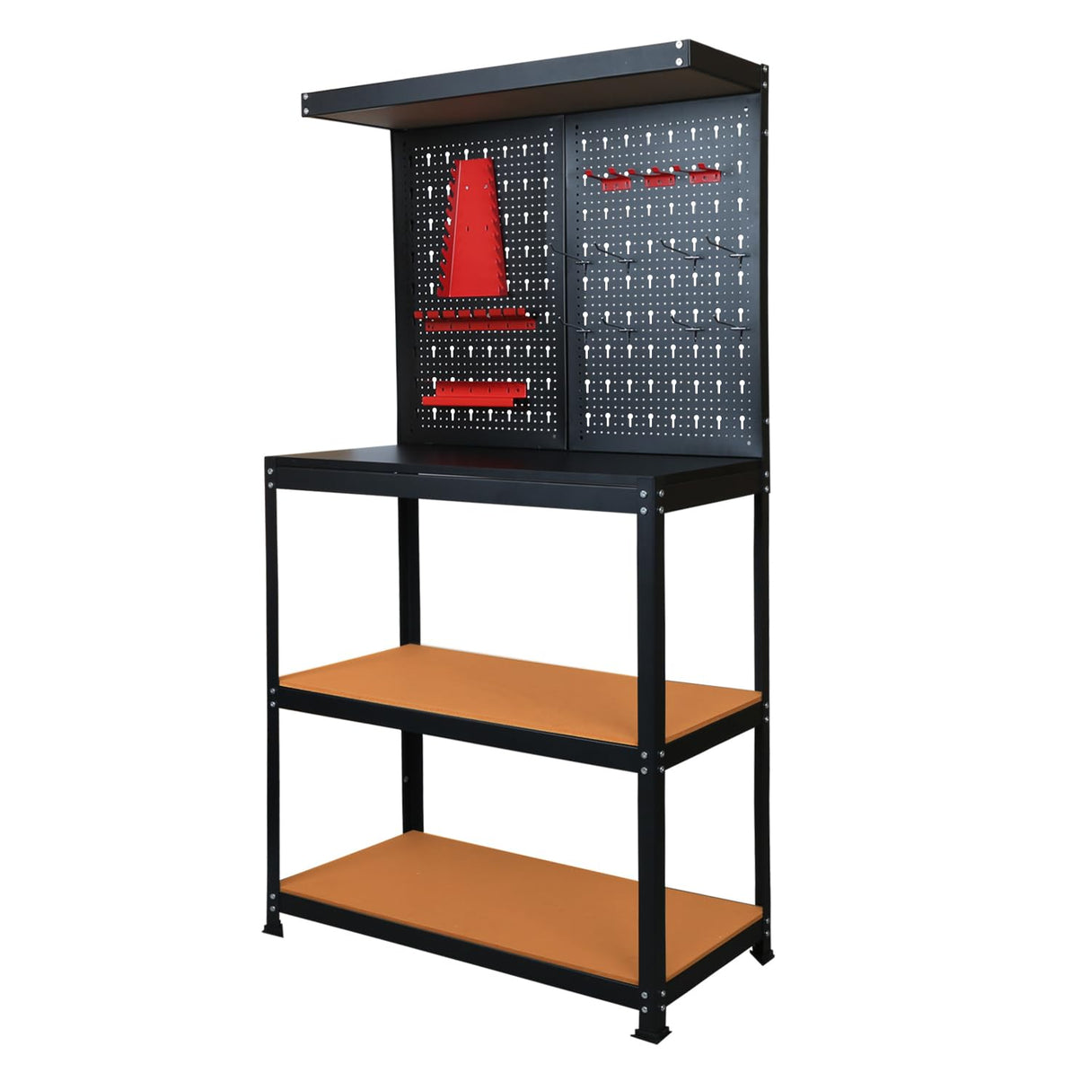 Prostormer Workbench, 31.5 inch Multipurpose Garage Work Bench Table with Peg Board Hook Kit for Home, Garage, and DIY Projects Prostormer