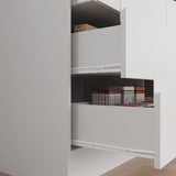 Jiaoun 78x71 LED Kitchen Pantry Cabinets with Microwave Stand,Socket,Large/Tall Kitchen Storage Cabinet with 6 Compartments and 9 Drawers,Duitable for Restaurants,Kitchens Jiaoun