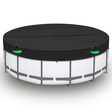 RICHIE 18FT Pool Cover, Round Solar Cover for Above Ground Pool, Heavy Duty 420D Oxford Waterproof Cover, Perfect to Keep Swimming Pool Clean RICHIE