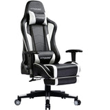 GTRACING Gaming Chair with Footrest Speakers Video Game Chair Bluetooth Music Heavy Duty Ergonomic Computer Office Desk Chair (White) GTRACING