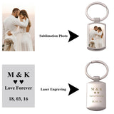 Joiit 10Pcs Sublimation Keychain Blanks Rectangle Bulk, Heat Transfer Press Key Chains with Keyrings for Photos, Laser Engraving Crafts Joiit