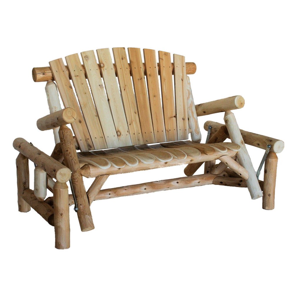 Lakeland Mills CFU139 Cedar Log Glider Natural Lakeland Mills