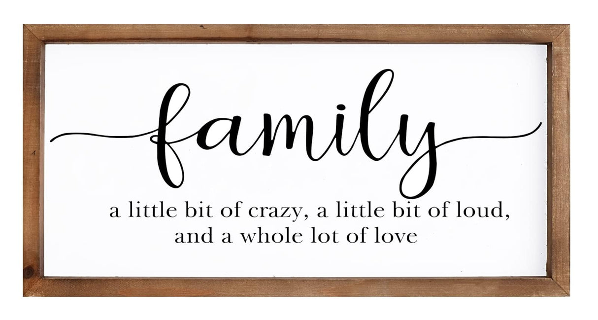 MODE HOME Family Sign for Home Decor, Farmhouse Family Wall Decor with Wood Frame for Wall, Kitchen, Living Room, Bathroom, Bedroom MODE HOME