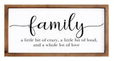 MODE HOME Family Sign for Home Decor, Farmhouse Family Wall Decor with Wood Frame for Wall, Kitchen, Living Room, Bathroom, Bedroom MODE HOME