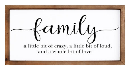 MODE HOME Family Sign for Home Decor, Farmhouse Family Wall Decor with Wood Frame for Wall, Kitchen, Living Room, Bathroom, Bedroom MODE HOME