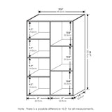 Furinno LUDER Book Shelf, 7-Cube Bookshelf, Bookcase, 9.4 x 19.5 x 41.7, for Living Room, Bedroom, Home Office, White/Pink Furinno