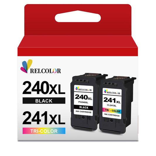 240XL 241XL Remanufactured Ink Cartridge Replacement for Canon PG-240 CL-241 PG240 CL241 XL Black Tri-Color Combo for MG3620 MG3600 TS5120 TS5100 MG3520 MG2120 MX452 MX532 MX472 MX512 Printer,2-Pack