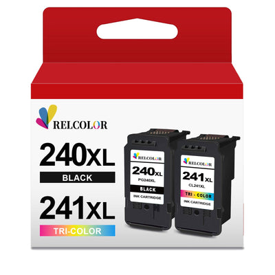 240XL 241XL Remanufactured Ink Cartridge Replacement for Canon PG-240 CL-241 PG240 CL241 XL Black Tri-Color Combo for MG3620 MG3600 TS5120 TS5100 MG3520 MG2120 MX452 MX532 MX472 MX512 Printer,2-Pack