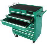 7 Drawer Rolling Tool Chest,Tool Cabinet on Wheels with Locking System,Rolling Tool Box Organizer Tool Case,Multifunctional Tool Cart Mechanic Tool Storage Cabinet for Garage,Wareh Green One Size Fulvari