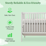 HZANHY 5-in-1 Convertible Crib, Baby Crib, Converts from Baby Crib to Toddler Bed, Daybed and Full-Size Bed Frame, Fits Standard Full-Size Crib, Baby Bed White (Mattress not Included HZANHY