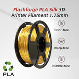 Flashforge 3D Printer Filament Silk PLA 1.75mm 1kg Spool-Dimensional Accuracy +/- 0.02mm (Gold) FlashForge