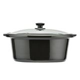 6 Quart Oval Slow Cooker, Stainless Steel Finish, Glass Lid, Adjustable Temp, Perfect for Families and Gatherings Entertaining, Silver LovingStar