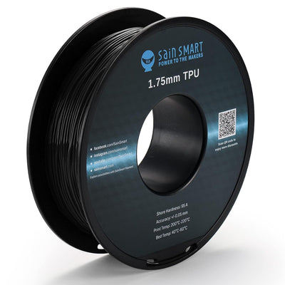 SainSmart TPU Filament 1.75, Blck Flexible TPU 3D Printing Filament, 1.75 mm, 0.8 kg, Dimensional Accuracy +/- 0.05 mm