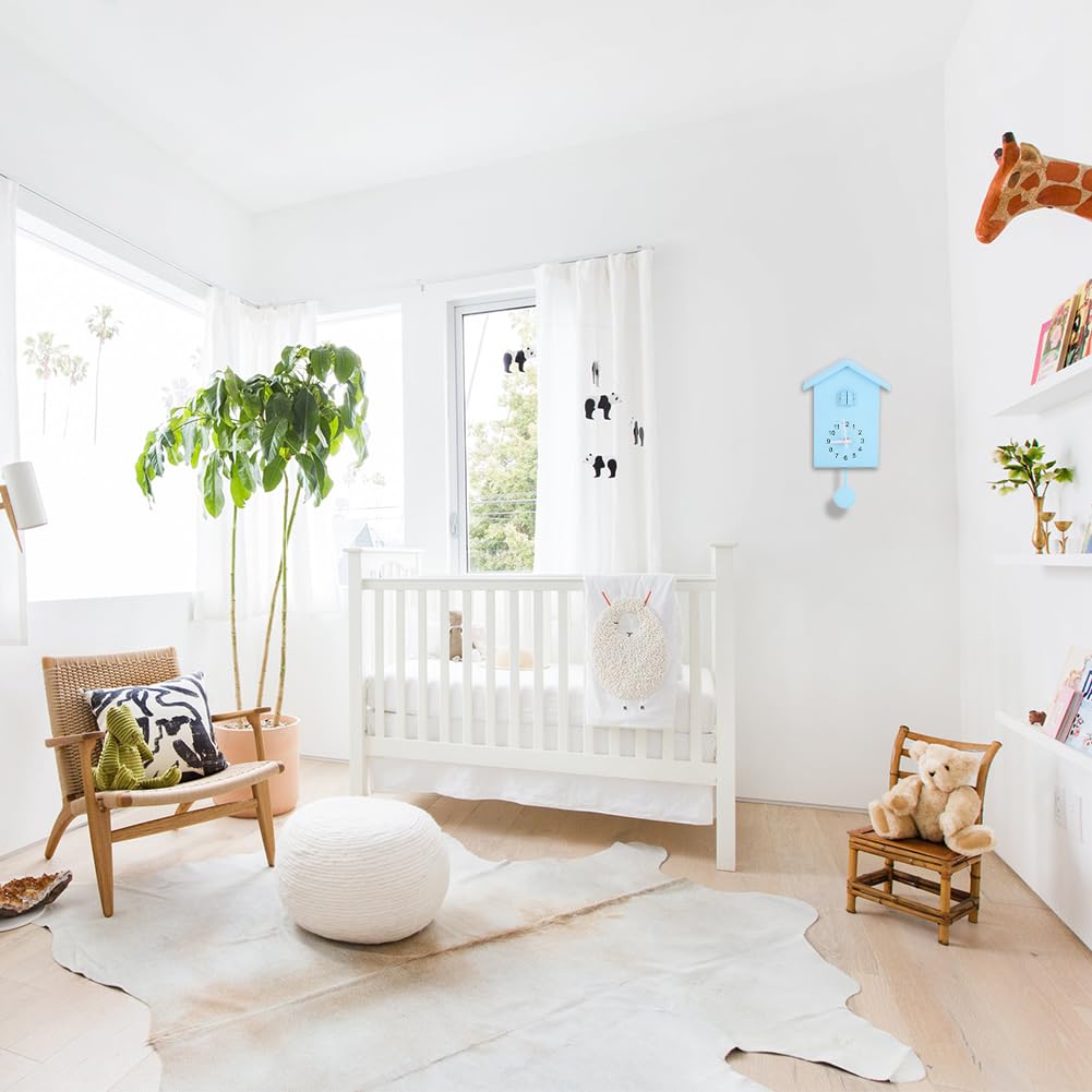 Coo Coo Clock, Bird Clock Sings on Hour Cuckoo Clock Modern Wall Clock with Sounds on Time Alarm Creative Pendulum Clock Hanging Gifts for Kids Grandfather Home Living Room Kitchen Office Decoration Tiiyee