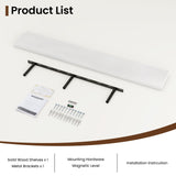 Heimlove Wood Floating Shelves for Wall,Fireplace Mantel Shelves,Rustic Farmhouse Floating Shelves 48 inch,Solid Pine Wood Wall Shelf for Bathroom,Bedroom,Living Room,Kitchen,Office Decor-White Heimlove