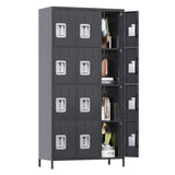GangMei Employee Locker, Tall Metal Locker with 12 Doors, 72" Storage Locker for Employees School Hospital Garage Gym Home Office with Hooks Requires Assembly (Dark Gray) GangMei