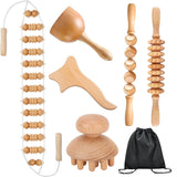 Wood Therapy Massage Tools Kit, Wooden Massager Tools, Body Contouring & Shaping, Muscle Pain Relief Massager Tool, Lymphatic Drainage Massager, Wooden Rollers for Massage, Wooden Body Sculpting Tools PURE VIBE