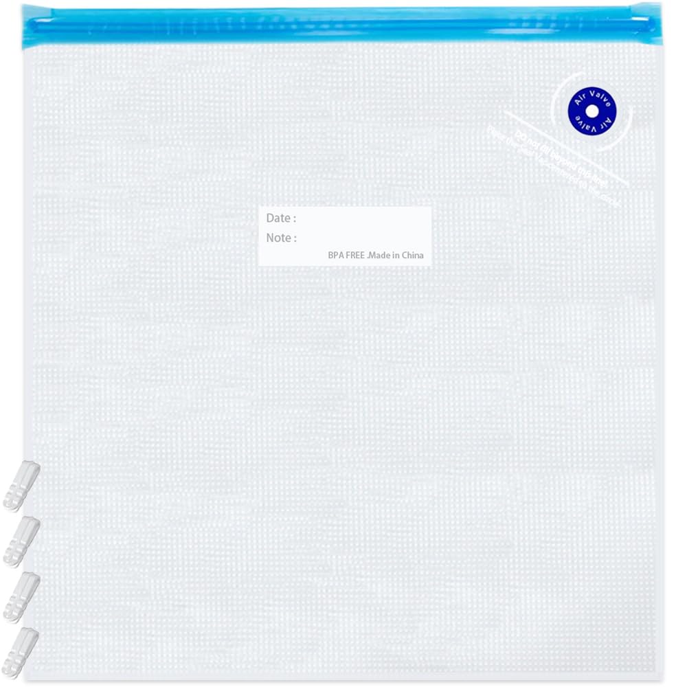 Sous Vide Bags,15pcs Large Size 11.8x13.4in/30x34cm Reusable Vacuum Sealer Bags,BPA Free Zipper Bag,4 Sealing Clips, for Food and 3D Printer Filament Storage YIMIKE