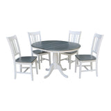 IC International Concepts Chairs Dining Table Set, White/Heather Gray IC International Concepts