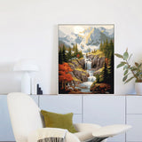 changjiawujin Snow Mountain Paint by Numbers Kit for Adults,Landscape Forest Paint by Number Kits Nature,DIY Acrylic Drawing Paintwork Crafts with Paintbrushes 16 * 20 inch changjiawujin
