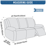 TAOCOCO Recliner Sofa Covers Stretch Reclining Couch Cover, Jacquard Recliner Couch Cover for 3 Seat Furniture Protector Sofa Slipcovers with Elastic Bottom for Kids, Pets (Dark Grey) TAOCOCO