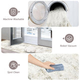 Capslpad 2x8 Modern Abstract Washable Runner Rug, Light Beige Non-Slip Runners for Hallways, Low Pile Kitchen Runner Rug, Ultra Soft Print Distressed Faux Wool Rug for Entryway, Bedroom, Laundry Capslpad