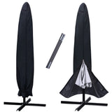 NettyPro Umbrella Cover for 10ft to 12ft Outdoor Umbrellas, Fade Resistant Waterproof and Ripstop Market Umbrella Parasol Cover with Zipper and Rod, Black NettyPro