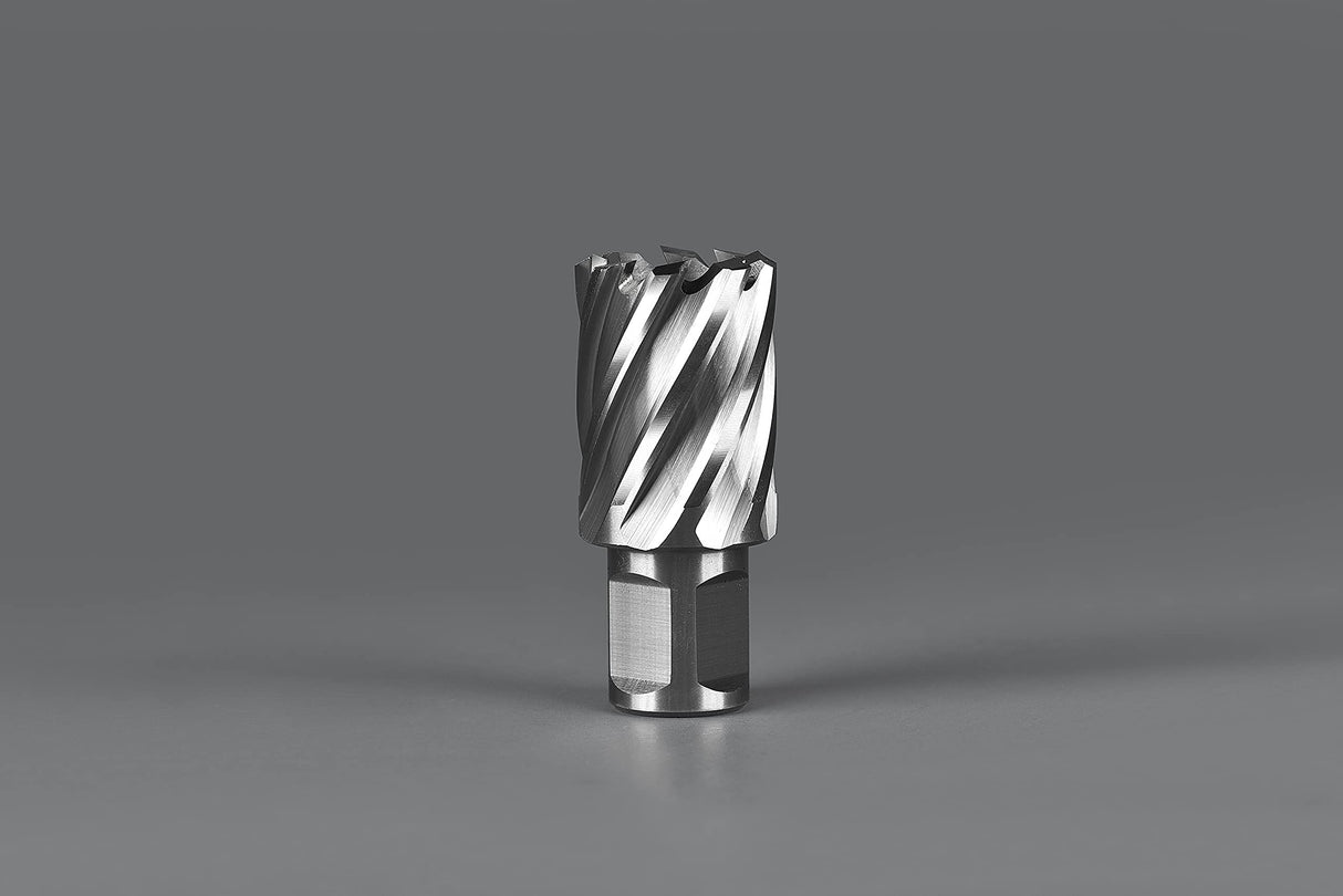 Annular Cutter Set 13 pcs JESTUOUS 3/4 Inch Weldon Shank 1 Cutting Depth and Cutting Diameter from 7/16 to 1-1/16 for Mag Drill Press HSS Standard Kit Two Flat with 2 Pilot Pins JESTUOUS