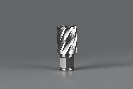 Annular Cutter Set 13 pcs JESTUOUS 3/4 Inch Weldon Shank 1 Cutting Depth and Cutting Diameter from 7/16 to 1-1/16 for Mag Drill Press HSS Standard Kit Two Flat with 2 Pilot Pins JESTUOUS