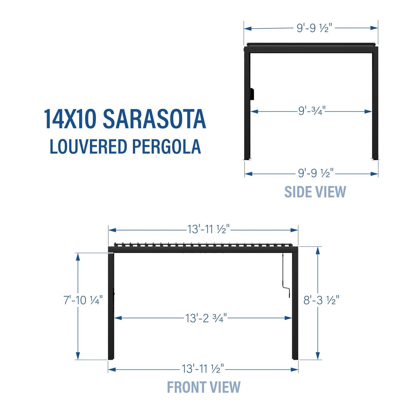 Backyard Discovery Sarasota Steel Louvered Pergola 14 x 10, Outdoor Pergola with Adjustable Roof, Sun and Rain Protection, Easy Installation Pergola