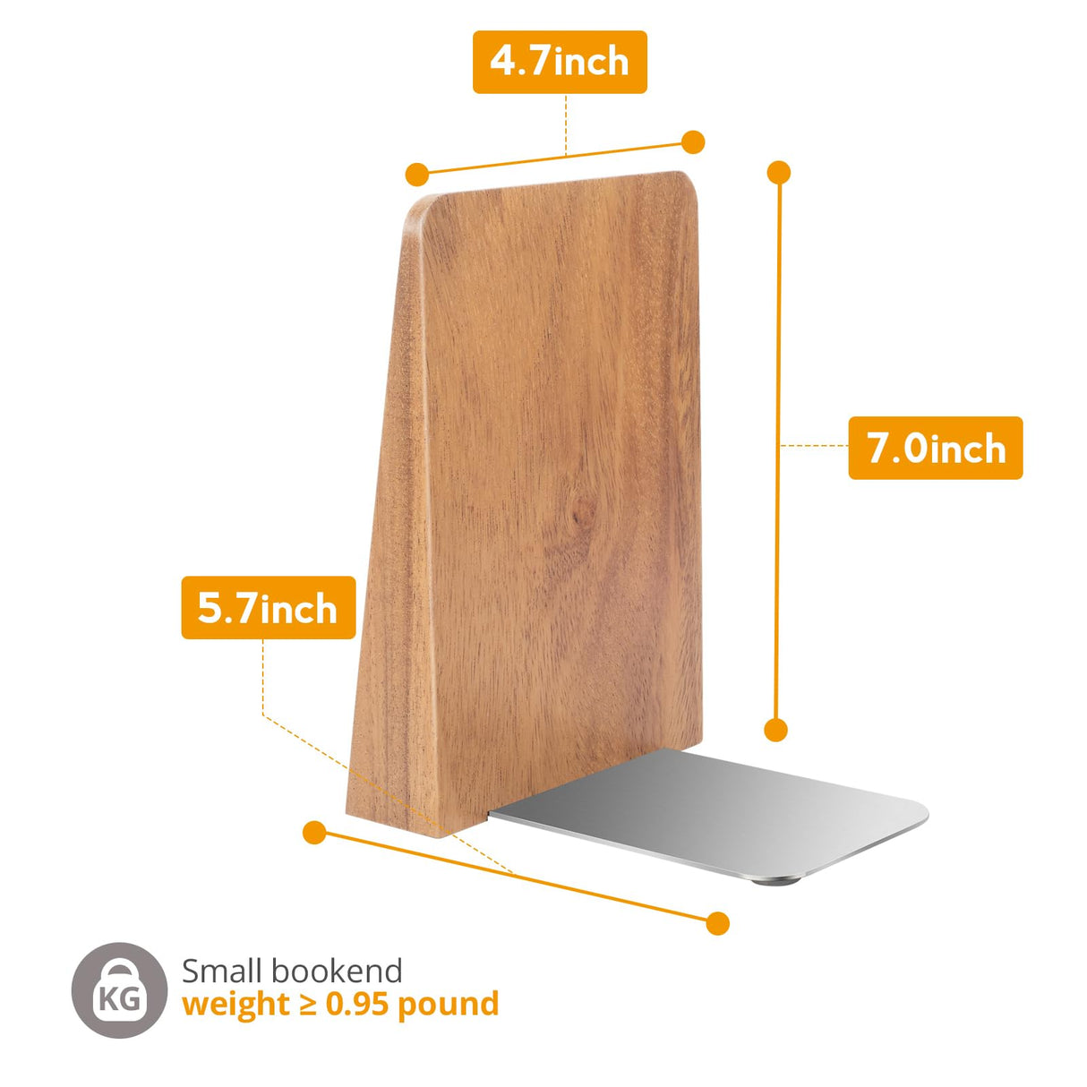 DRELIFAM Walnut Book Ends Heavy Duty Handmade Bookends for Shelves Book Ends Decorative to Hold Heavy Books (Walnut Wood Large) DRELIFAM