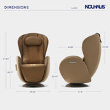 Nouhaus Luna Heated Massage Chair,Full Body Massaging Zero-Gravity Leisure Recliner with Low-Noise 3D Massage and Dual Sound Systems Modern Massage Chairs (Dark Caramel) Nouhaus