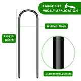 Trampoline Stakes U Shaped Anchors Heavy Duty Metal - Long Trampolines Ground Wind Stakes for Soccer Goals, Camping Tents, Garden Decoration (black-8pcs) UNIPRIMEBBQ