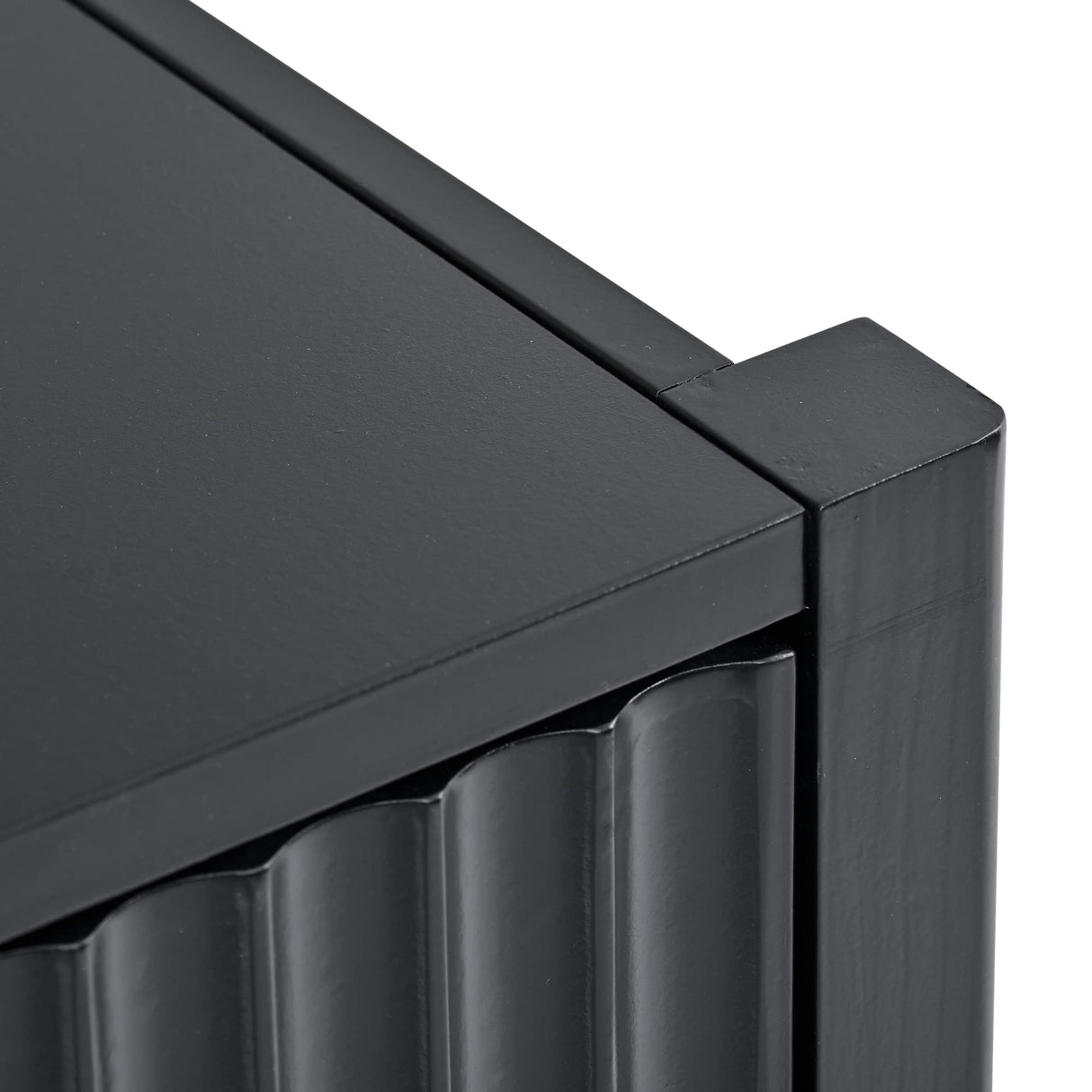 Amposei Sideboard Buffet Cabinet 63-Inch Wooden Credenza Storage Cabinet 4-Door Entryway Console Cabinet for Living Room Entrance (Black) Amposei