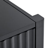 Amposei Sideboard Buffet Cabinet 63-Inch Wooden Credenza Storage Cabinet 4-Door Entryway Console Cabinet for Living Room Entrance (Black) Amposei