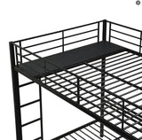 Bellemave Full Over Twin Over Twin Triple bunk Bed with Drawers 3 bunk Bed, Triple bunk beds for Kids, Teens, Adult.（Black） Bellemave