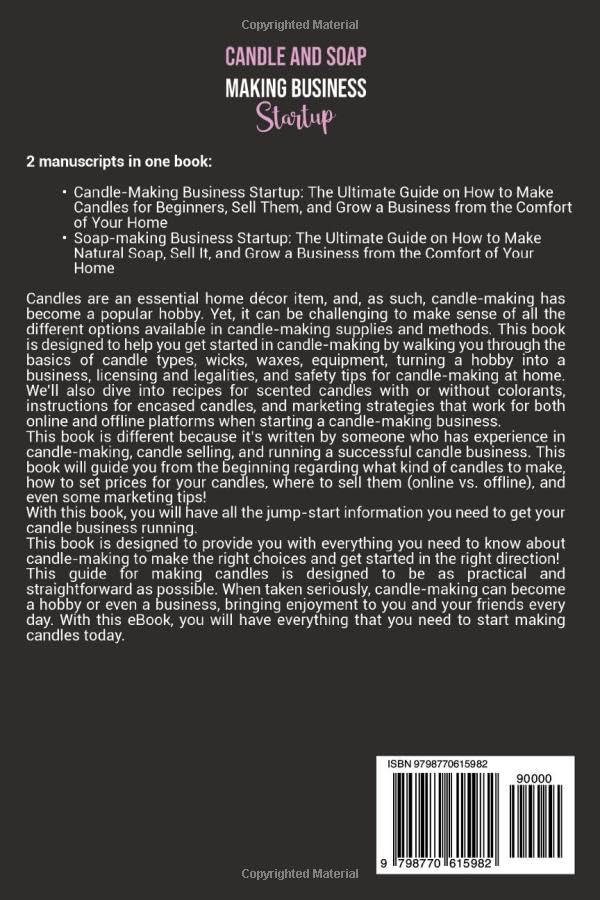 Candle and Soap Making Business Startup: How to Make Candles and Natural Soap for Beginners and Grow a Business From Home WoodArtSupply