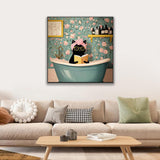 JUJUHOOD Funny Bathing Cat Paint by Numbers Kit for Adults Beginner & Kids Ages 8-12,Black Cat Paint by Number Without Easel, Simple Paint by Numbers for Gift Home Wall Decor (10x10Inch) JUJUHOOD