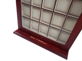TimelyBuys 30 Piece Cherry Wood Personalized Watch Display Wall Hanging Case and Storage Organizer Box and Stand TimelyBuys