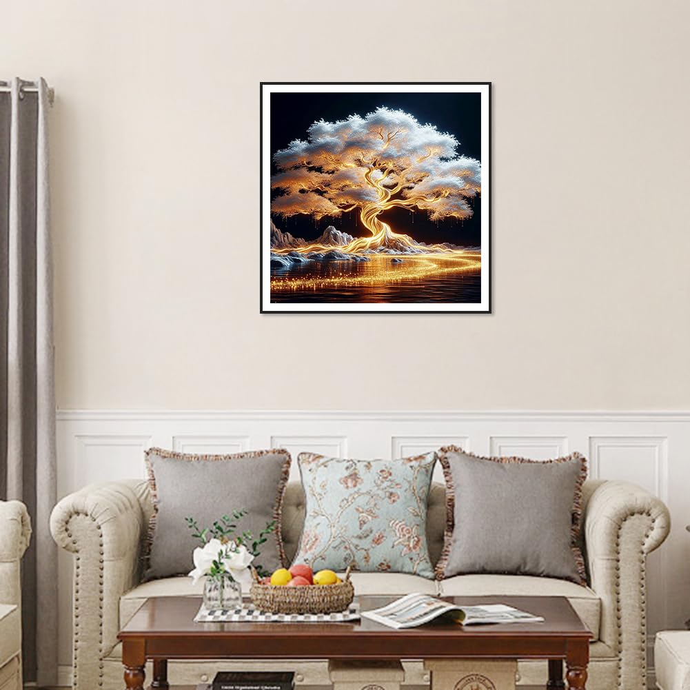 WSLWXSHM Diamond Painting Kits for Adults Tree of Life, Round Full Drill Diamond Art Kits, 5D DIY Paint with Diamonds Crafts for Home Wall Decoration Gifts 12×12Inch WSLWXSHM