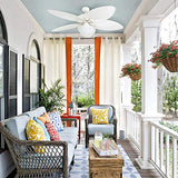 Honeywell Ceiling Fans Inland Breeze, 52 Inch Tropical Indoor Outdoor Ceiling Fan with Light, Pull Chain, Three Mount Options, Weather Resistant Blades - 50511-01 (White) Honeywell Ceiling Fans