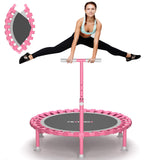 ZCMHAXJ Foldable Mini Trampoline, 40" Rebounder Trampoline for Adults & Kids, 450lbs Capacity with T-Shaped Adjustable Bar, Indoor Fitness Workout Exercise Equipment ZCMHAXJ