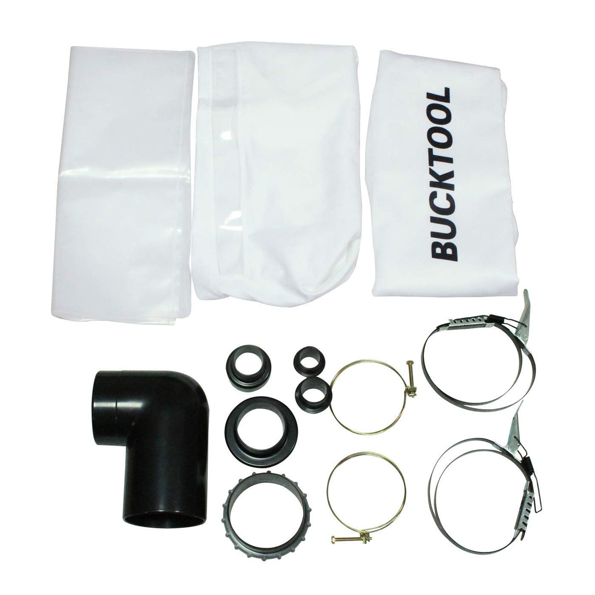 BUCKTOOL 1.2 HP Auto Start 750CFM Dust Collector with 3 Dust Collection Bag, 5.4 Cubic Bag Capacity and 5 PCS Reducer for Woodworking Bucktool